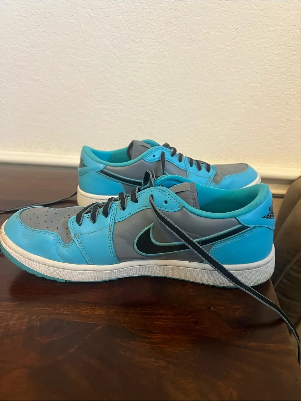 Jordan Men’s Low Top Sneakers in Gray & Teal